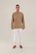 Round neckline sweater with slit